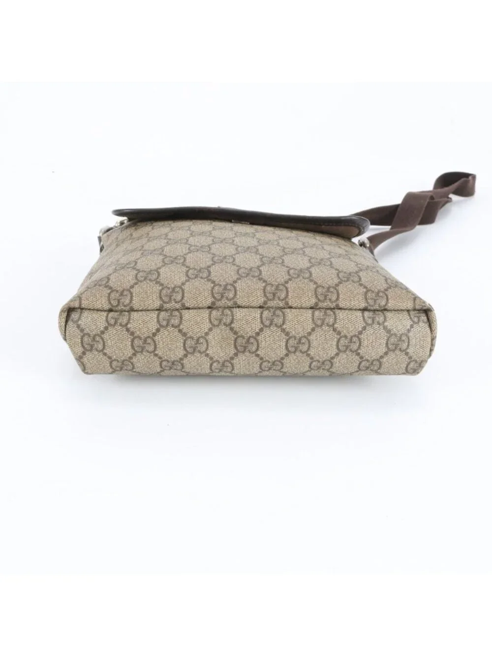Gucci GG Supreme Leather Shoulder Bag Crossbody Messenger Business Tote Brown